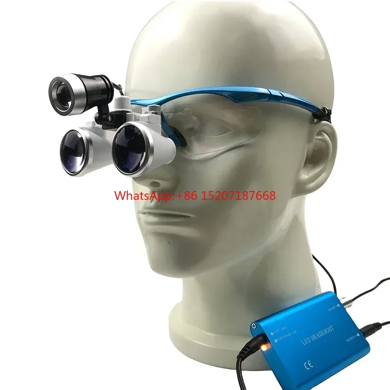 

Glasses with Spotlight Head Light 3.5X Loupe Magnifier LED For Clinic