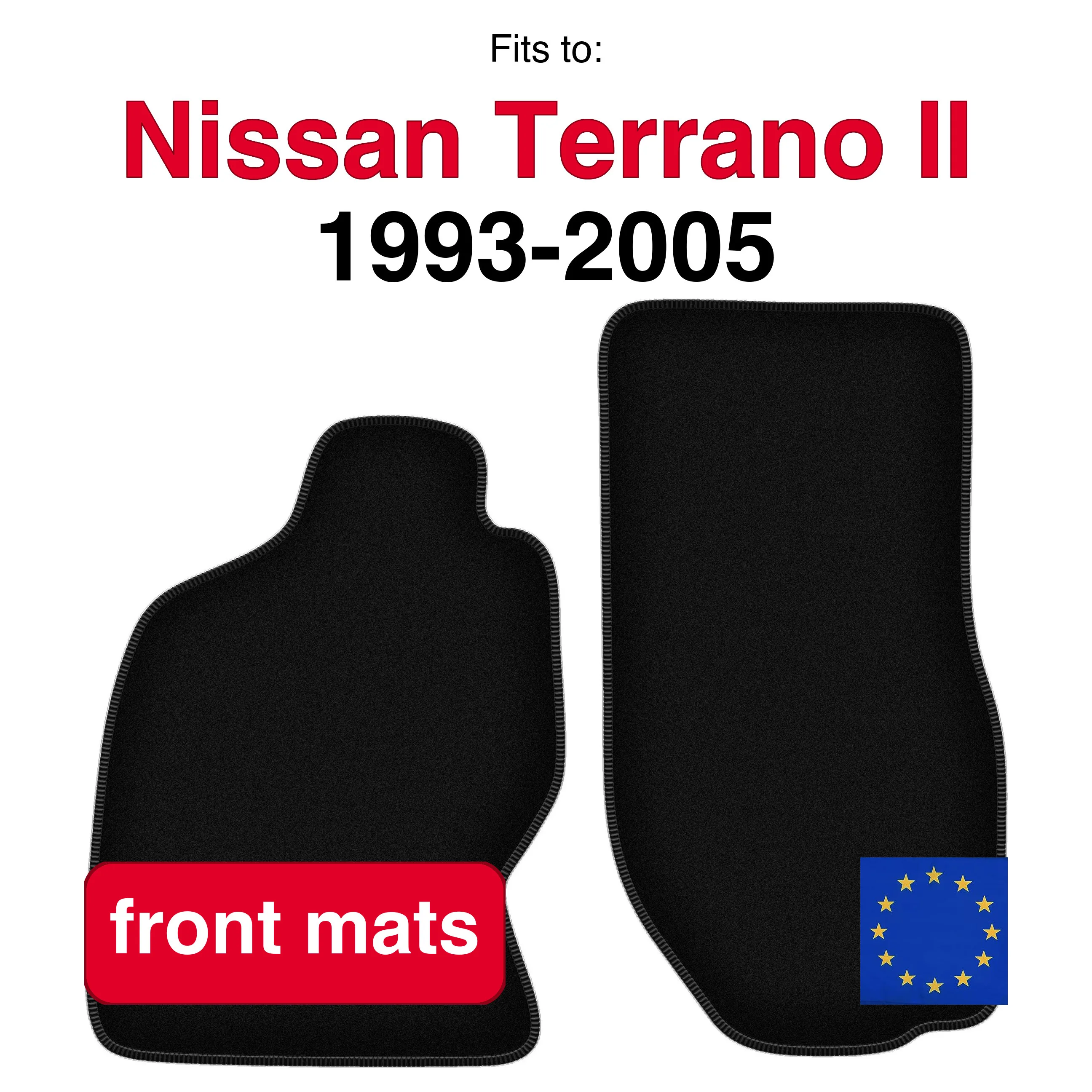 Velour voorste vloermatten voor Ford Maverick MK1 0 (1994-2003) - Zwart (2 stuks) set auto vloermatten voor de voorkant van de auto