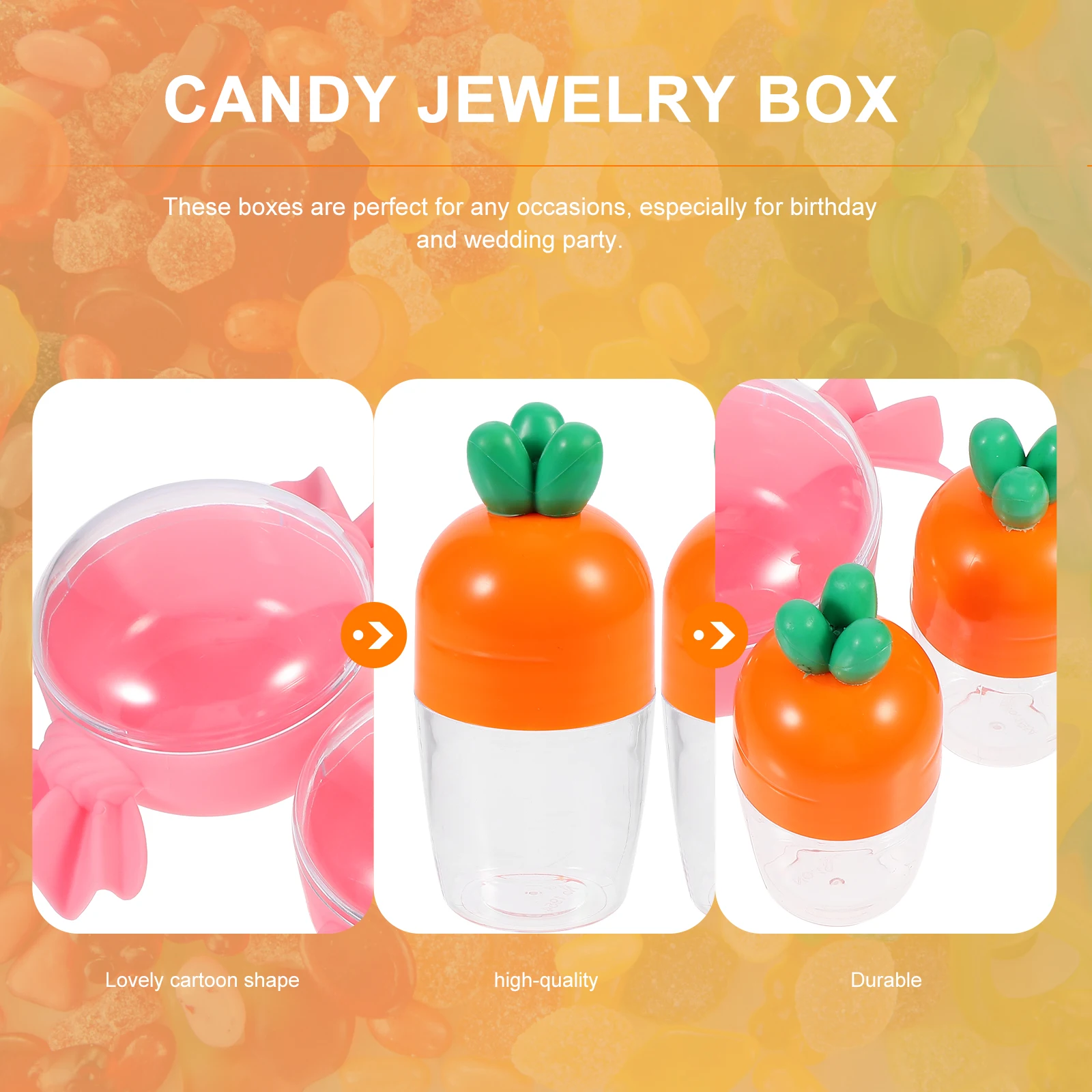 

4 Pcs y Storage ganizer Storage Boxes Transparent PP Material Wedding Party Favor ganizer Containers Biscuit Gift Packaging