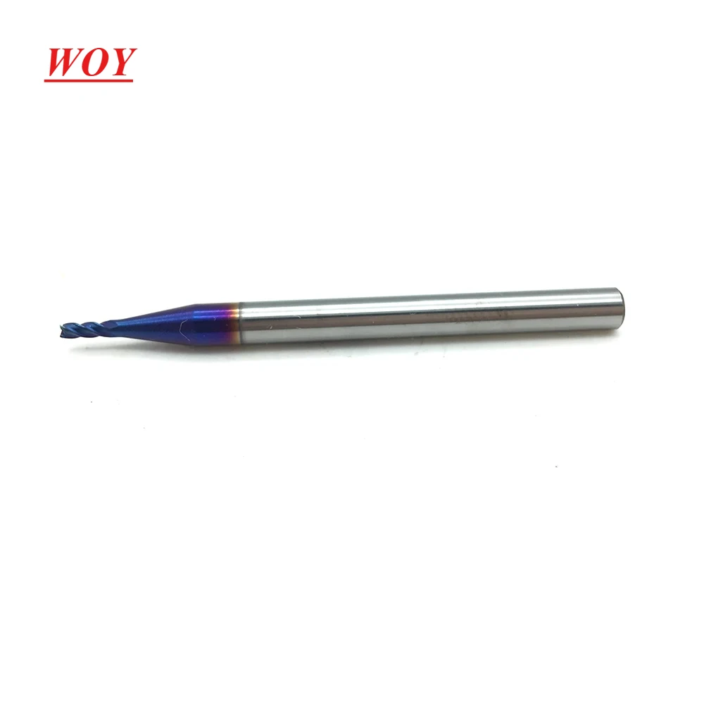 

WOY HRC65 Caibide end mill 4flutes 1.5*50 Alloy Coating Tungsten Steel Endmills high hardness cutting tool cnc milling cutter