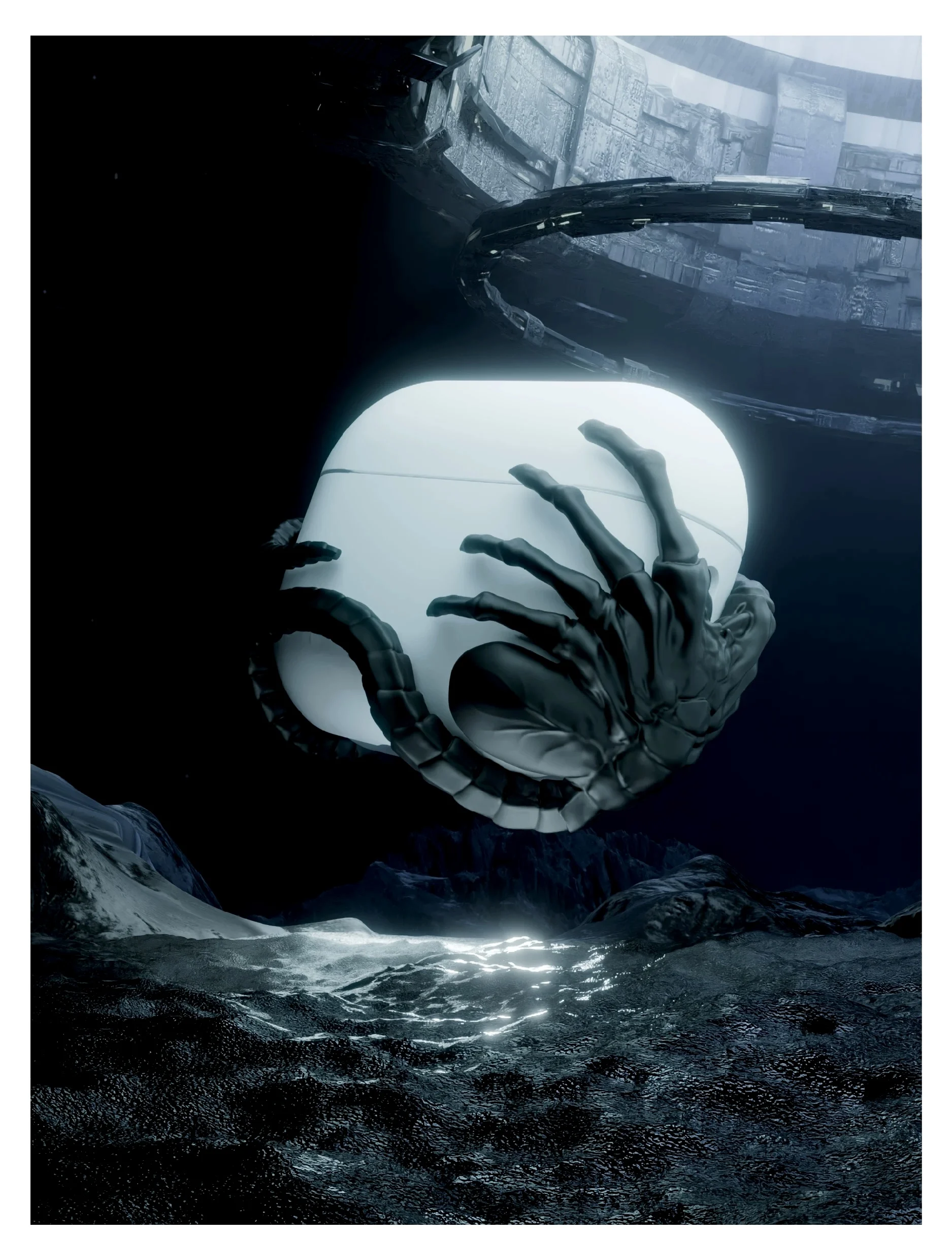 ดีไซน์ดั้งเดิม หนอนจับหน้าเล็ก เหมาะสําหรับ AirPods เคสหูฟังพิมพ์ 3 มิติ ดีไซน์เอเลี่ยน