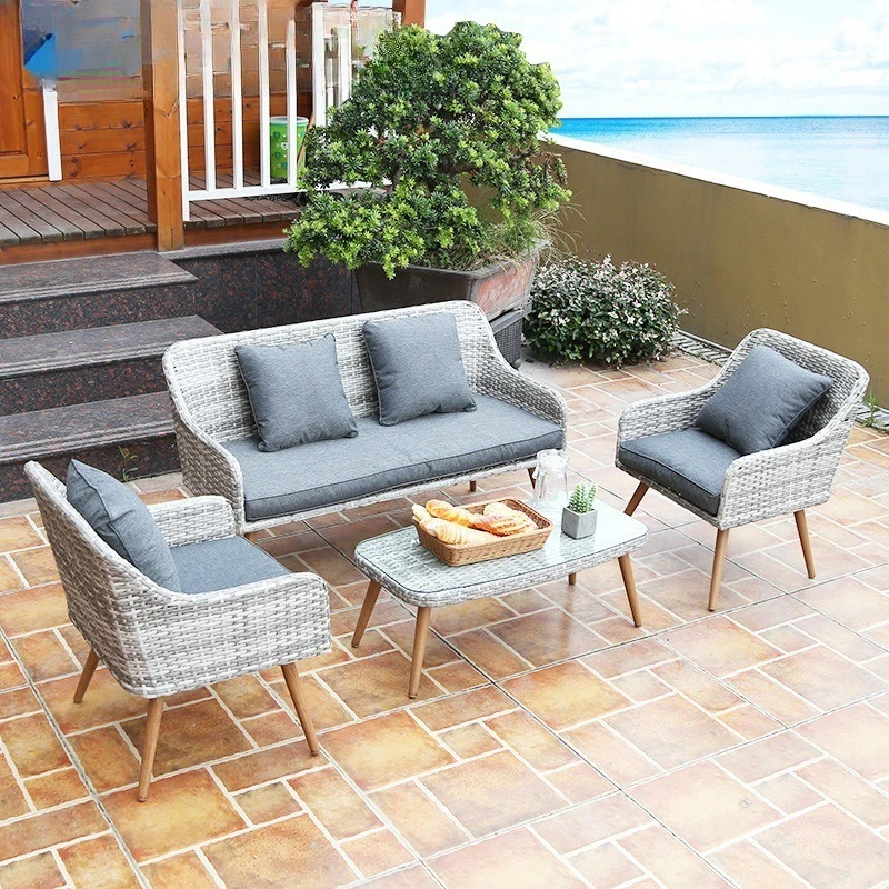 

Outdoor rattan chairs garden courtyard balcony leisure, dining table and chairs, coffee table combination outdoor balcony