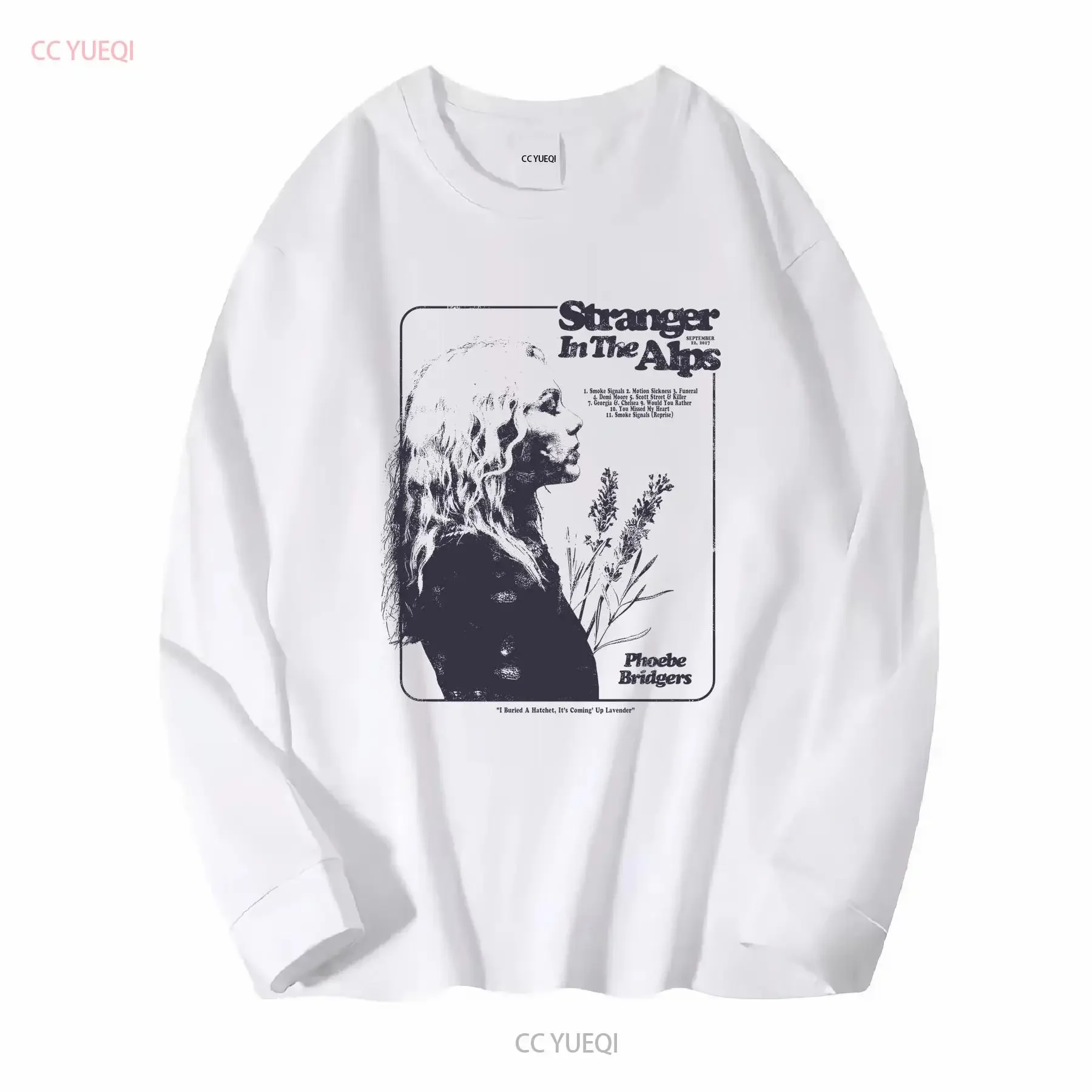 Phoebe Bridgers Strangers in the Alps T shirt I'm so Blue Heavy cotton NH7161 long sleeves vintage Washed graphic Unisex