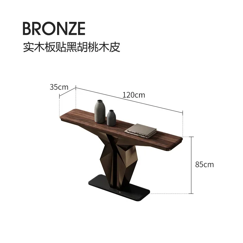 

GX Black Walnut Wooden Hallway Table Villa Foyer Artwork Series Furniture Modern Minimalist Console Tables