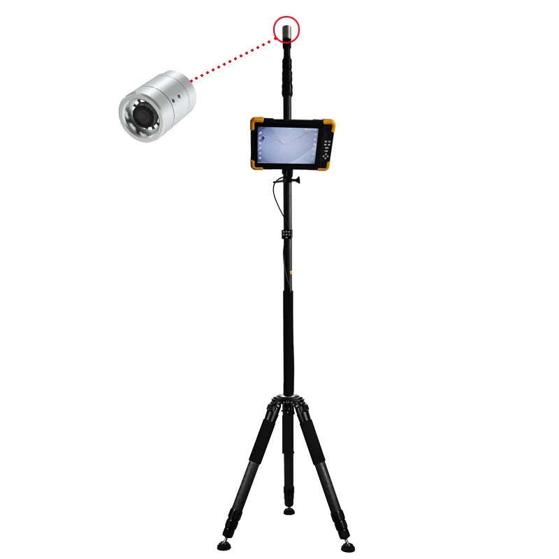 10.1inch Touch DVR Industrial Telescopic Inspection Camera Carbon Fiber Extension Pole Tripod Stand for High-Place Monitoring