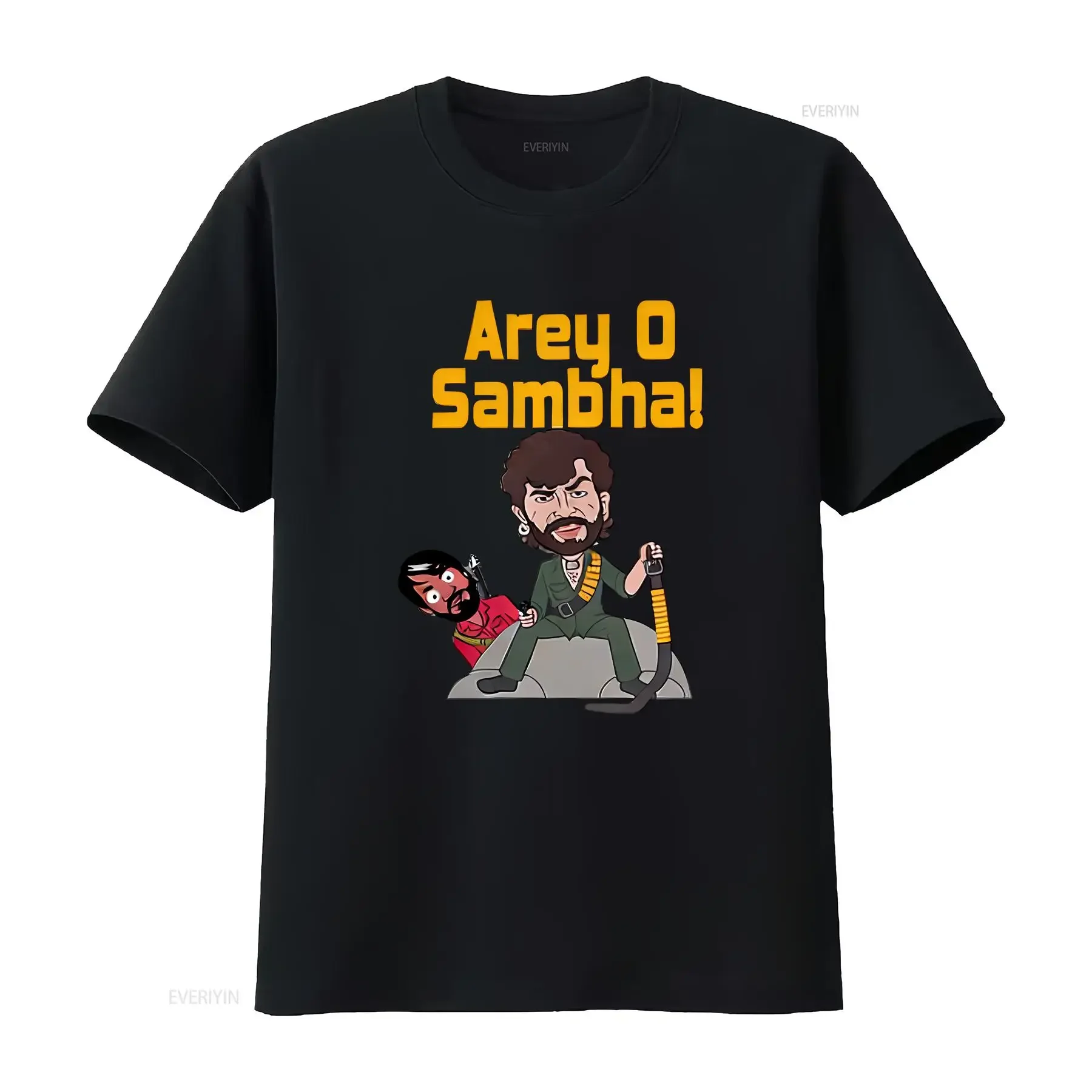 SHOLAY Dialogues PREMIUM T shirt Bollywood Gabbar Singh Arey O Sambha SLY A01 vintage Washed designer clothes
