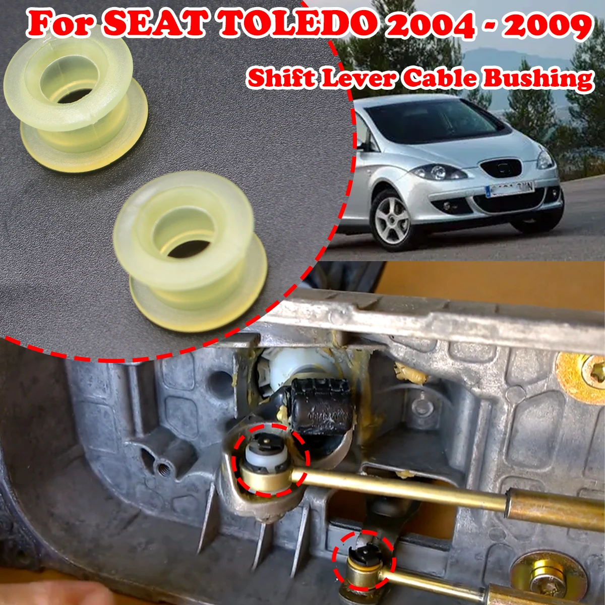 

For SEAT TOLEDO Manual Transmission Gear shift Cable Bushing Shifter Selector Linkage End Rod Kit Car Replacement 2004 2005-2009