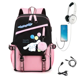 Sanrio Cinnamoroll Backpack for Girls Boys Teenager Children Rucksack Men Women Casual School Bags USB Charging Backpacks