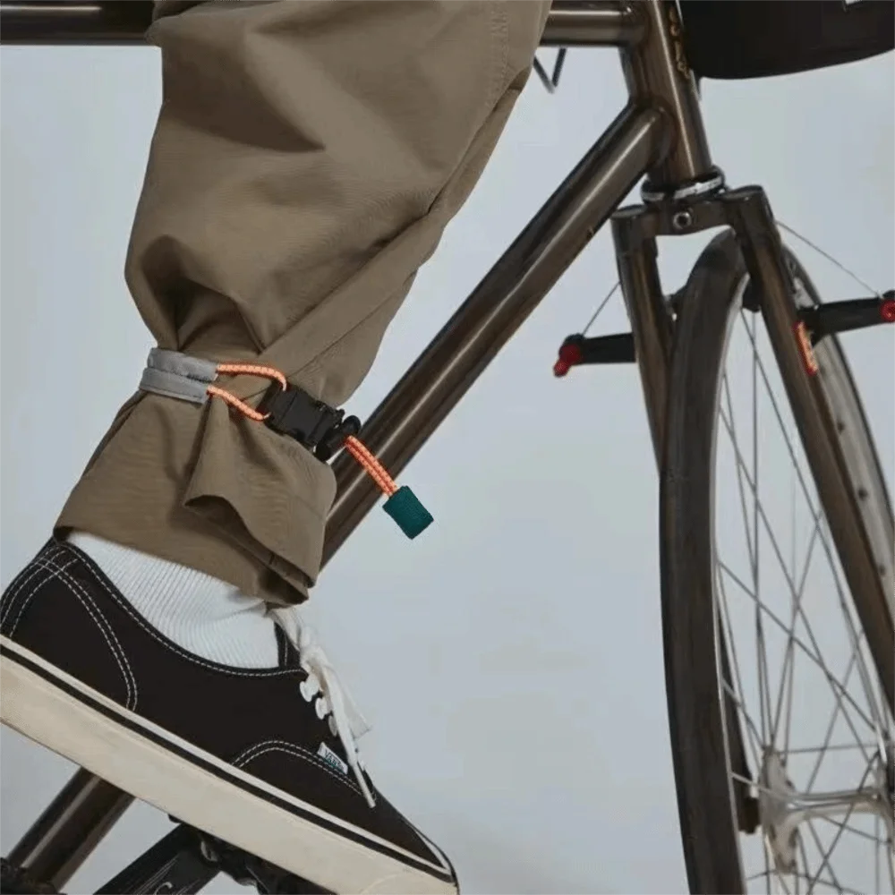 2pcs Reflective Cycling Reflective Leg Strap Belt Design Tube Strap Night Riding Trouser Clip High Visibility Buckle Strap