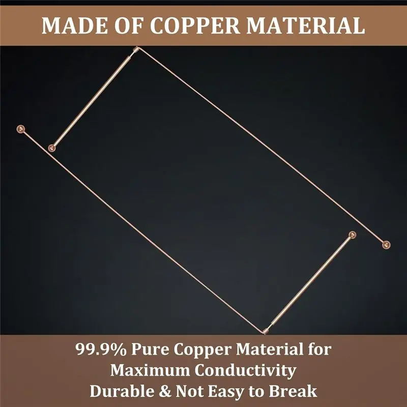 ABKS-Dowsing Rods Kit 2Pcs 99.9% Pure Copper Divining Rods Set For Ghost Hunting, Water Divining, Finding Gold