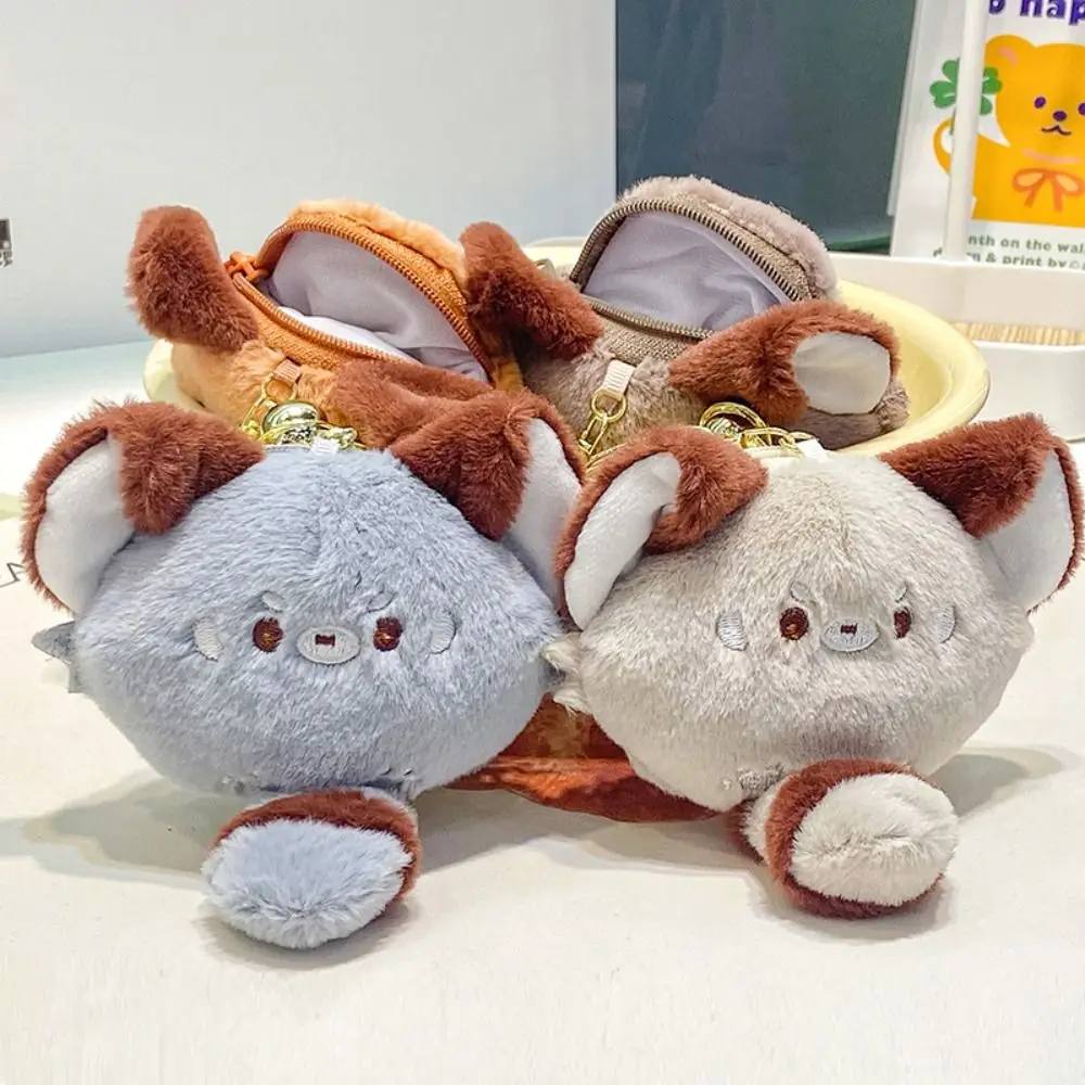 Squeak Kırmızı Panda bozuk para cüzdanı Cüzdan Cıvılcım Fermuar Küçük Panda Peluş Çanta Çanta bozuk para kesesi Kulaklık Çantası Kırmızı Panda Anahtarlık