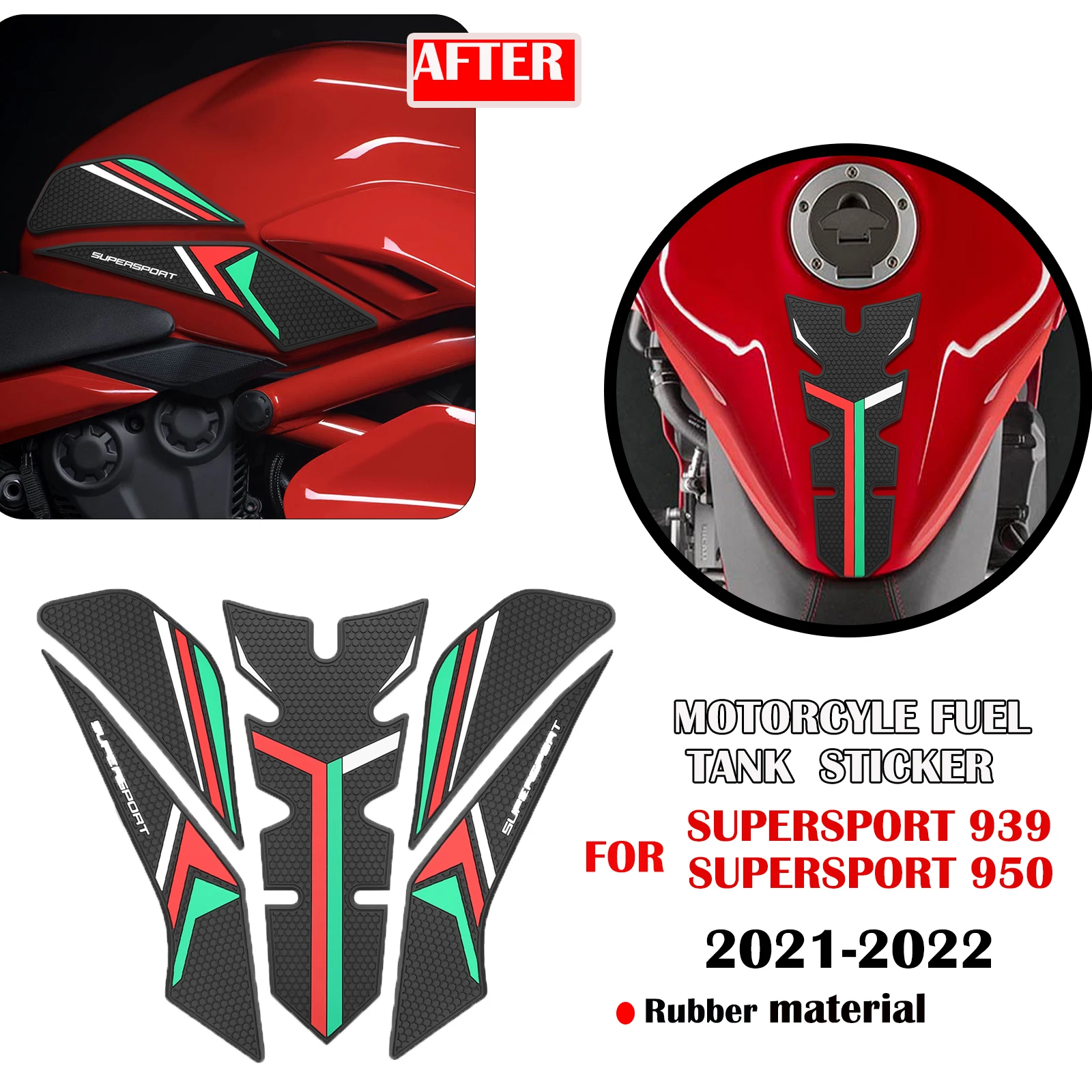 

Для DUCATI SUPERSPORT 939 950 2021-2022 мотоциклетная накладка на топливный бак, защита наколенника, боковая наклейка, тяговая накладка на топливный бак