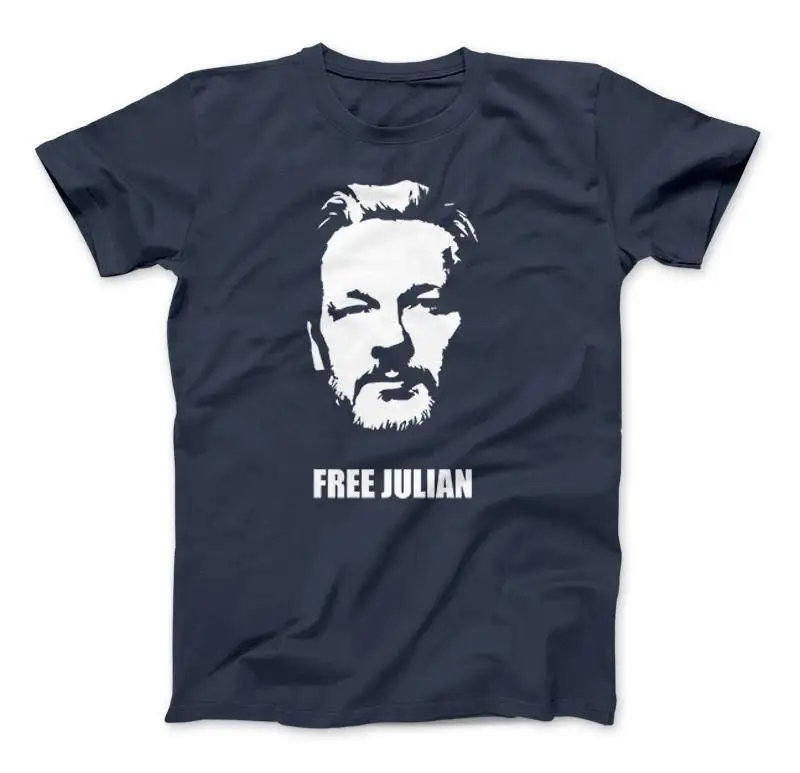 Free Julian Assange Print Wikileaks T Shirt Political