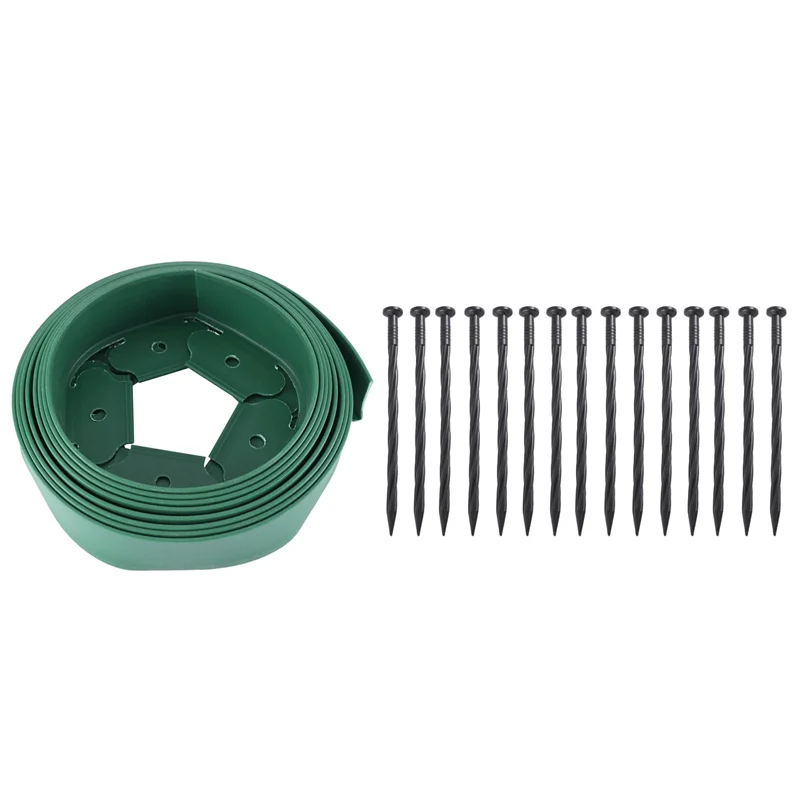 

A21I-Gardening Grass And Stone Isolation Belt Garden Floor PE Plastic Fence Small Garden Green Isolation Belt 5M