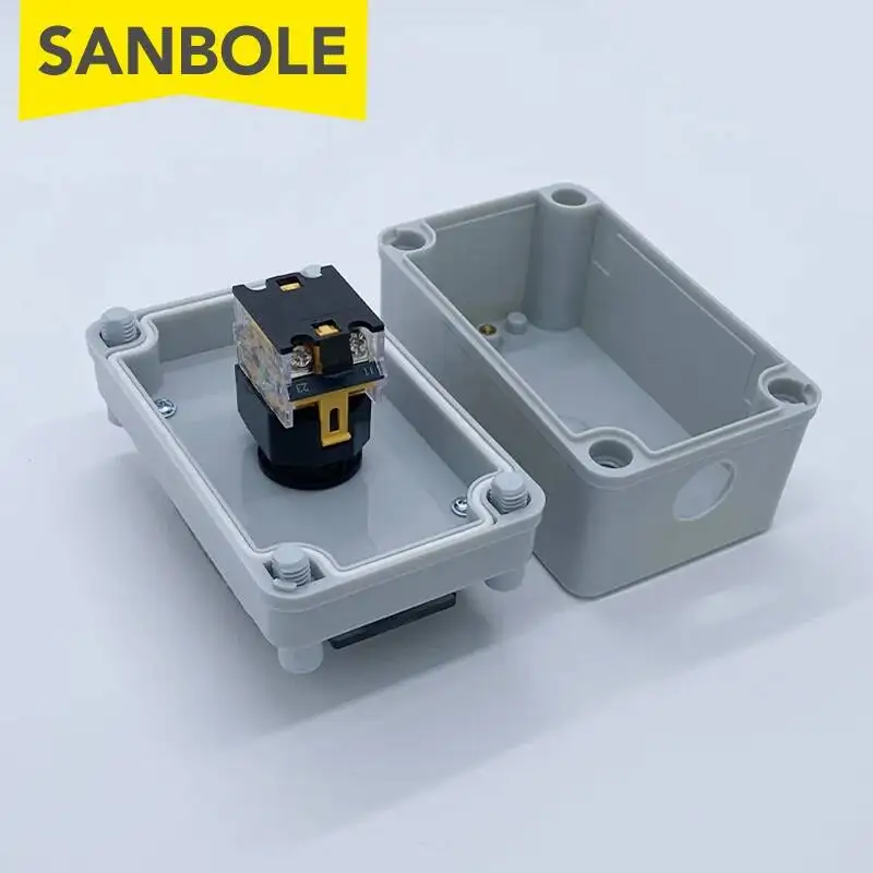 Single Hole M22 Outdoor IP67 Waterproof Rotary Switch Box Electrical Protective Control Distribution 10A Screw Installation