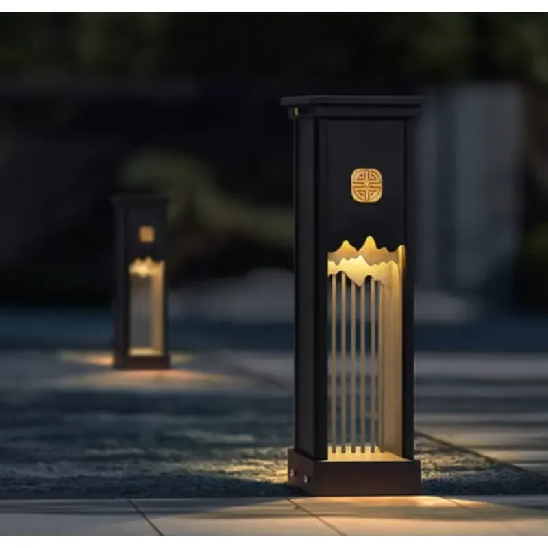 Outdoor Solar Bollard Light Garden Lights Led Waterproof Lawn Lamp Villa Courtyard Park Grass Ground Landscape Light