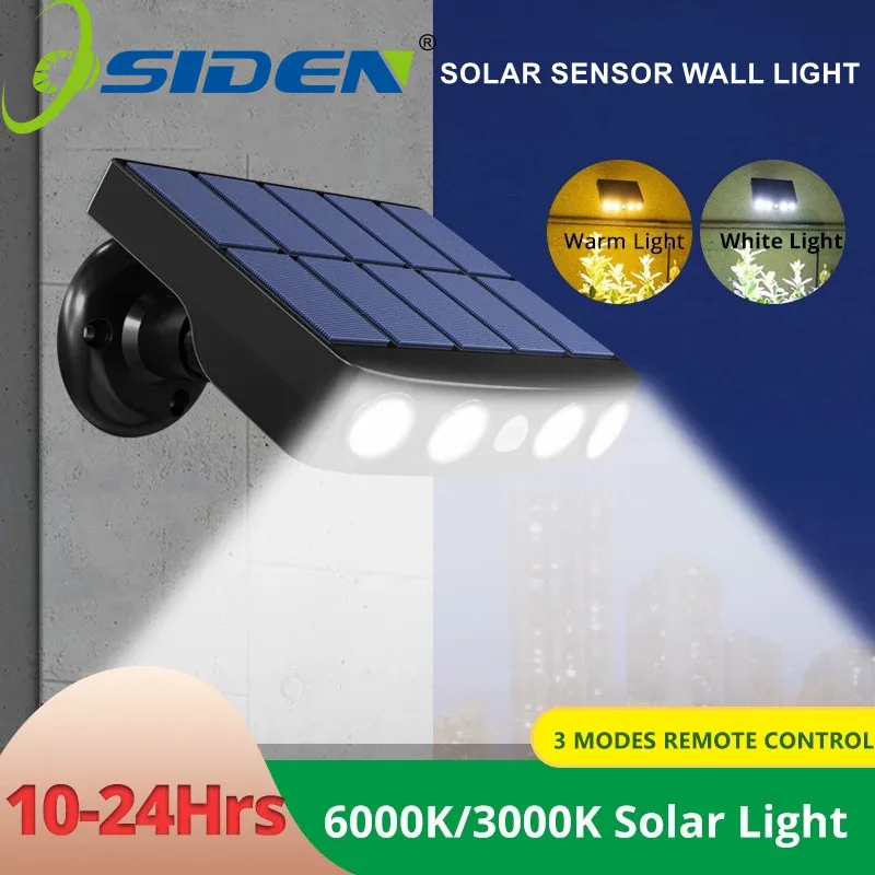 Solar Powered Led Wall Light 4LEDS Motion Sensor Waterproof IP65 Outdoor Lighting For Garden Path Garage Yard Street Lamp