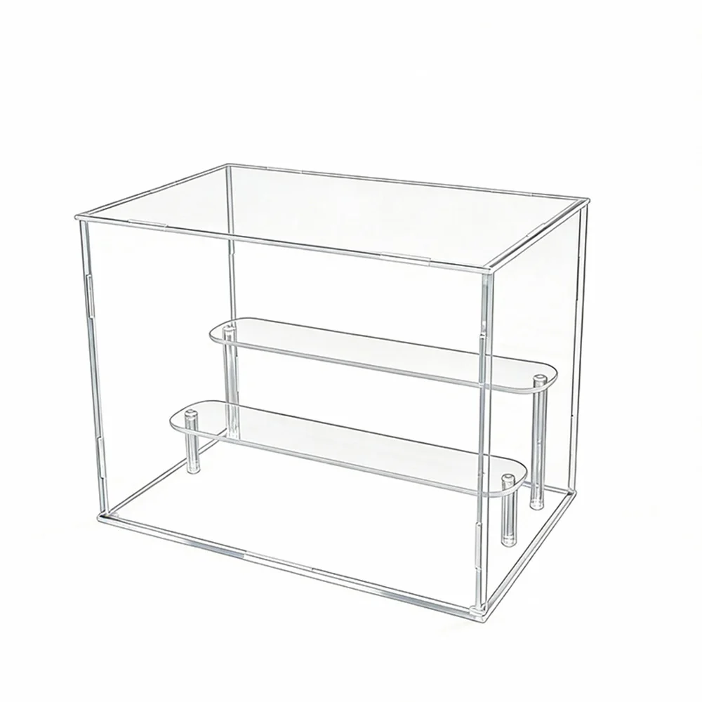 Clear Display Box for Figure Doll Acrylic Perfume Blind Box Toy Display Stand Action Fingures Organizer Removable Shelves