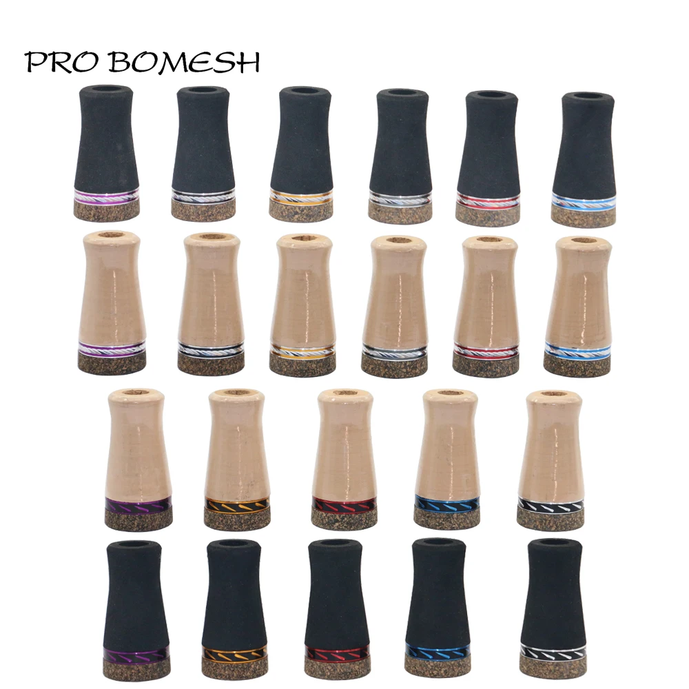 

PRO BOMESH EVA Cork Butt Grip With Rubbercork Trim Decorative Ring For DIY Fishing Rod Building Components Repair Accessories
