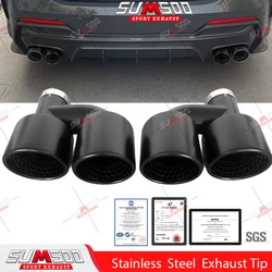 Genuine SUMSOO 1PCS Matte  black Stainless Honeycomb Double Outlet Exhaust Tips Universal Muffler 60MM 63mm