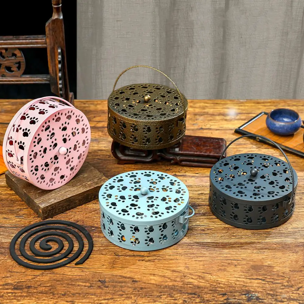 Cat Claw Design Mosquito Coil Box Metal Mosquito Coil Holders for Home Office Camping Stylish Iron Incense Holders for Repellent