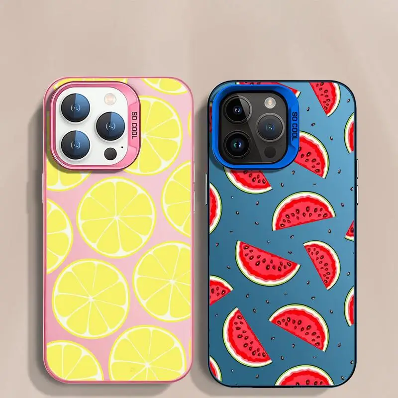 phone cases for Apple iphone 14 pro max case 15pro 16 13 funda iphone 11Pro 16plus 12Pro Soft Cover Delicious Watermelon Lemon