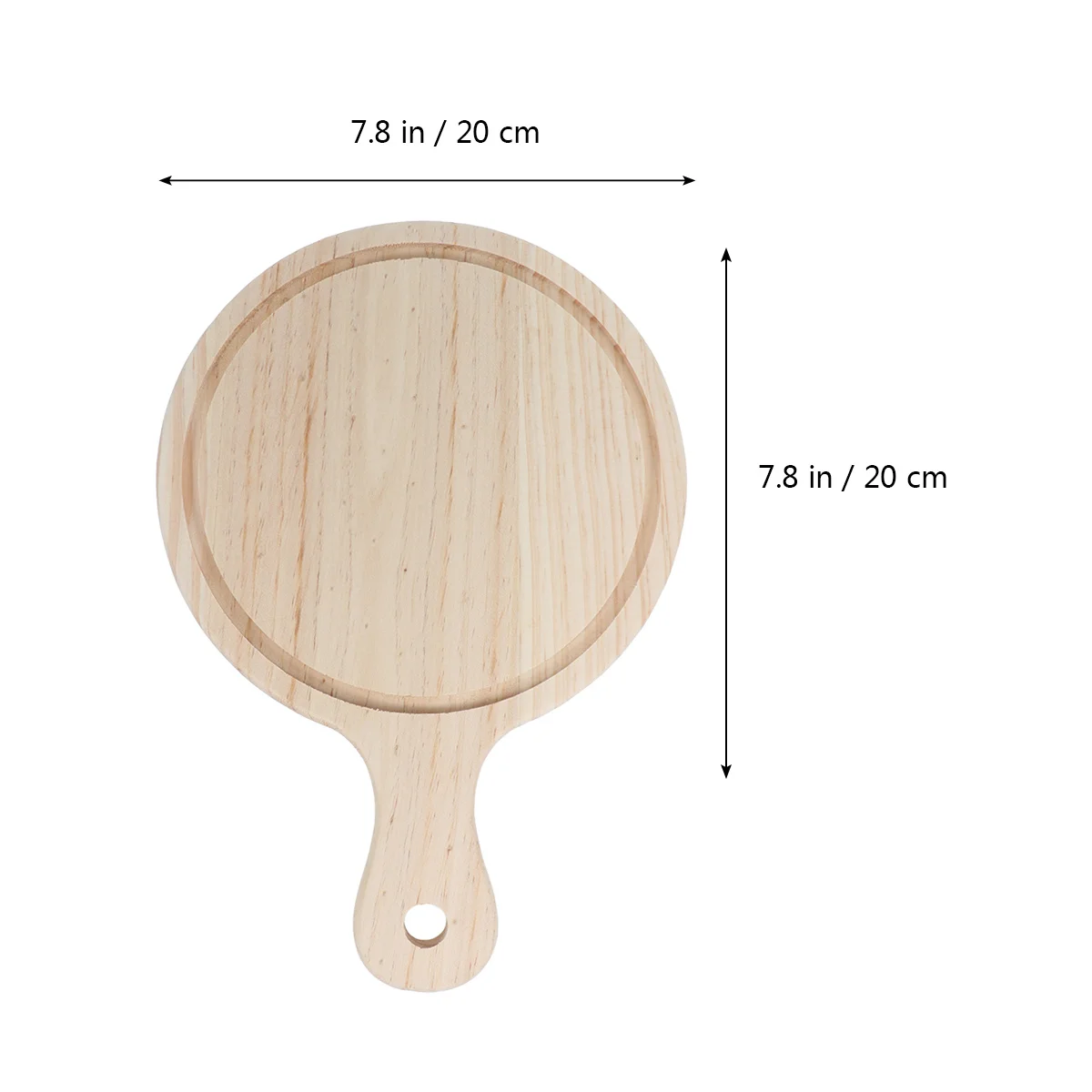 

8 Inch Wooden Peel Natural Paddle For Baking Bread Transfer Non-Stick Pizza Spatula 20*20*1.6Cm Pizza Tray Kitchen Bar Tool