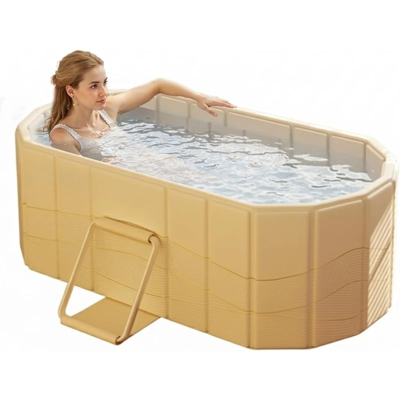 

Portable Bathtub Ice Bath Tub - Foldable Collapsible Bathtub for Adult Shower Bathroom Hot SPA Soaking Cold Plunge Tub Freestand