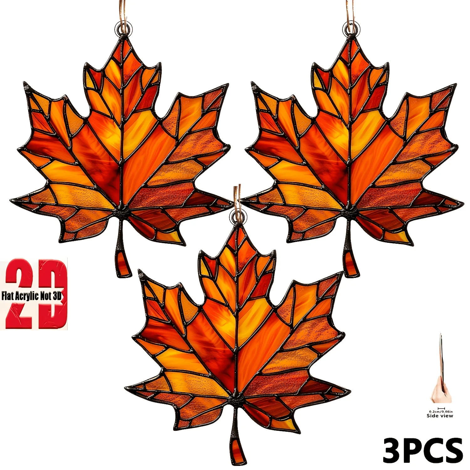 2D Maple Leaf Suncatchers, Designed for Thanksgiving. Hung in Windows, Choice for Autumn Celebrations, Home, Doorway Decorations
