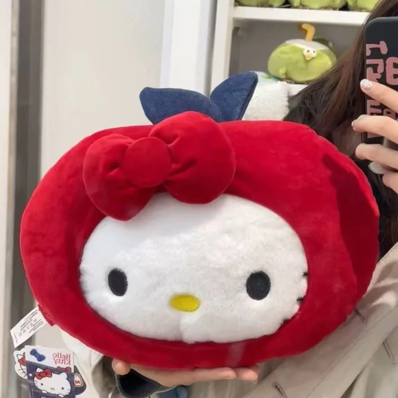 

Hello Kitty Plush Doll Kawaii Red Apple Hello Kitty Children Toy Japanese Cartoon Soft Pillow Backrest Couple Holiday Gift
