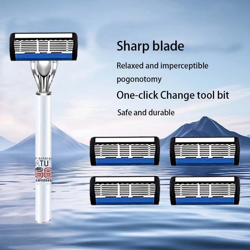 ماكينة حلاقة كلاسيكية للرجال مزودة بـ 36 شفرات حادة ومقبضين مضادين للانزلاق، مجموعة اقتصادية وعملية للرجال #2