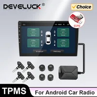 Monitor de presión de neumáticos de coche TPMS, sistema de visualización para Android, reproductor de navegación USB, sensores de advertencia de temperatura, medidor de neumáticos