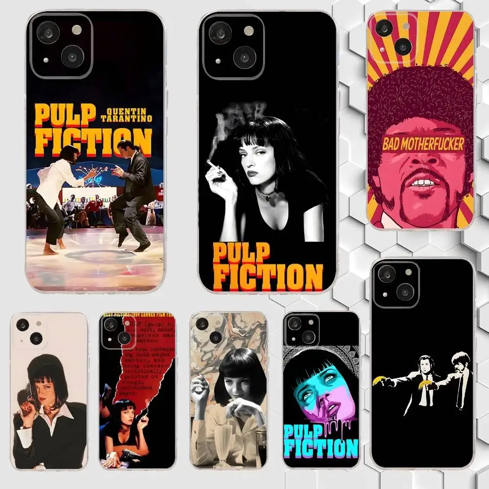 

Movie P-Pulp Fiction Phone Case For iPhone 17,16,15,14,13,12,11 Plus,Pro,Max,Air,XR,XS,X,7,8 Plus,SE,Mini Transparent Soft
