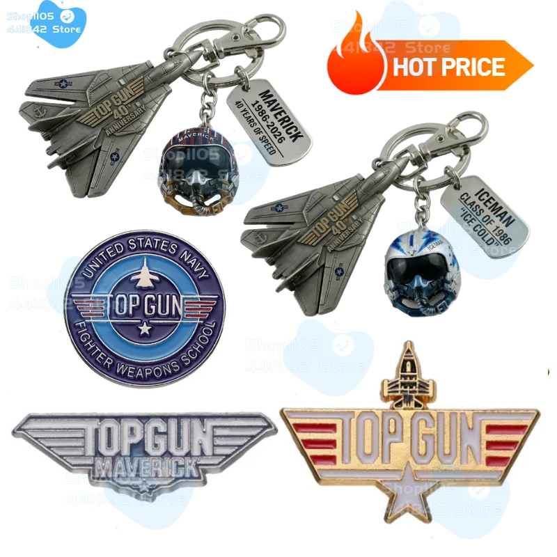 2026 New Top Gun Maverick Enamel Pin & Top Gun 40th Anniversary Keychain Brooch Lapel Badge Gifts For Military Lover
