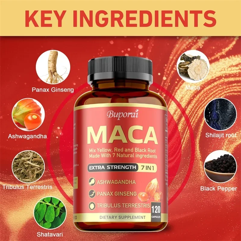 

Maca Root Capsules - Improve Athletic Performance and Endurance, Improve Mood, Boost Energy Production, and Strengthen ImmunityS