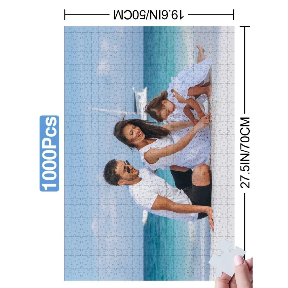 1000Pcs Custom Photo Puzzle - Adult Only, Handmade Puzzle for Couples, Families, Weddings, and Pet Portraits, Creative Birthday Gift, Challenging Brain Game, Vibrant Color Scenes, Fine Craftsmanship