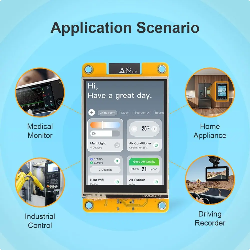 2.8 Inch Smart Display with Touch Pen ESP32-WROOM-32E Development Board 240x320 LCD TN TFT Module RGB666 Built-In WIFI BT/BLE