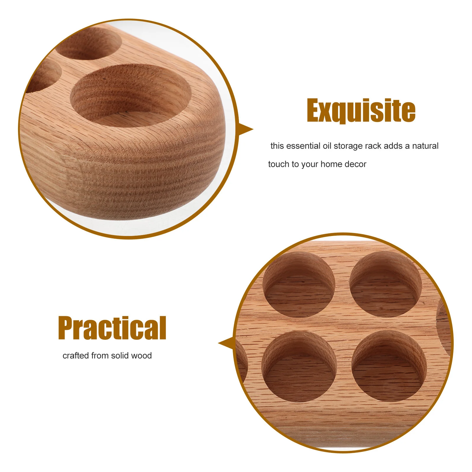 無垢材エッセンシャルオイル収納オーガナイザー9スロットラックディスプレイスタンド（ボトル、香水、ネイルポリッシュ用）寝室、浴室用