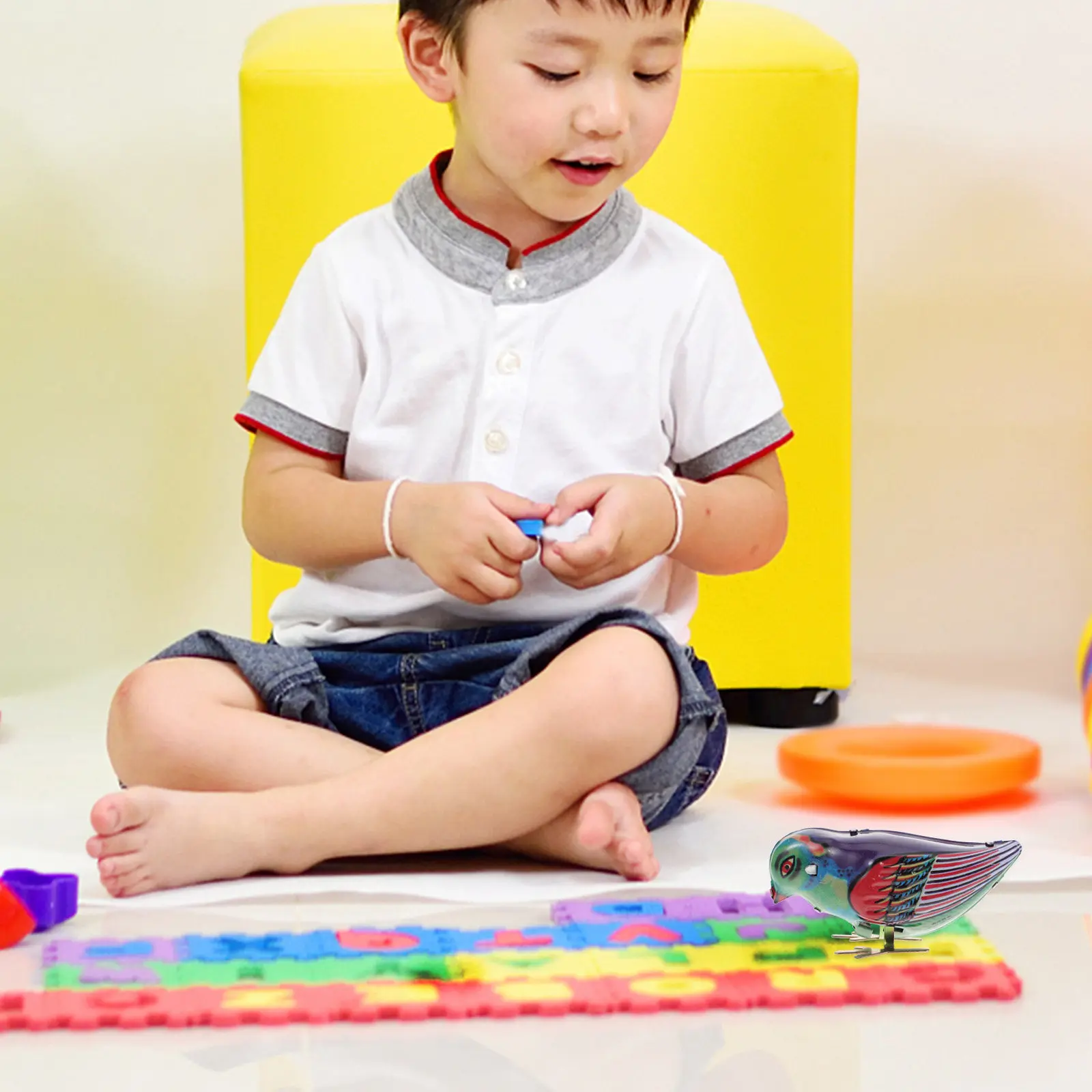 Kreatywna, nakręcana zegarowa zabawka z blaszki w kształcie sroki, mechanizm nakręcany, dla dzieci, wielokrotnego użytku, w stylu vintage, długotrwała, kolekcjonerska.