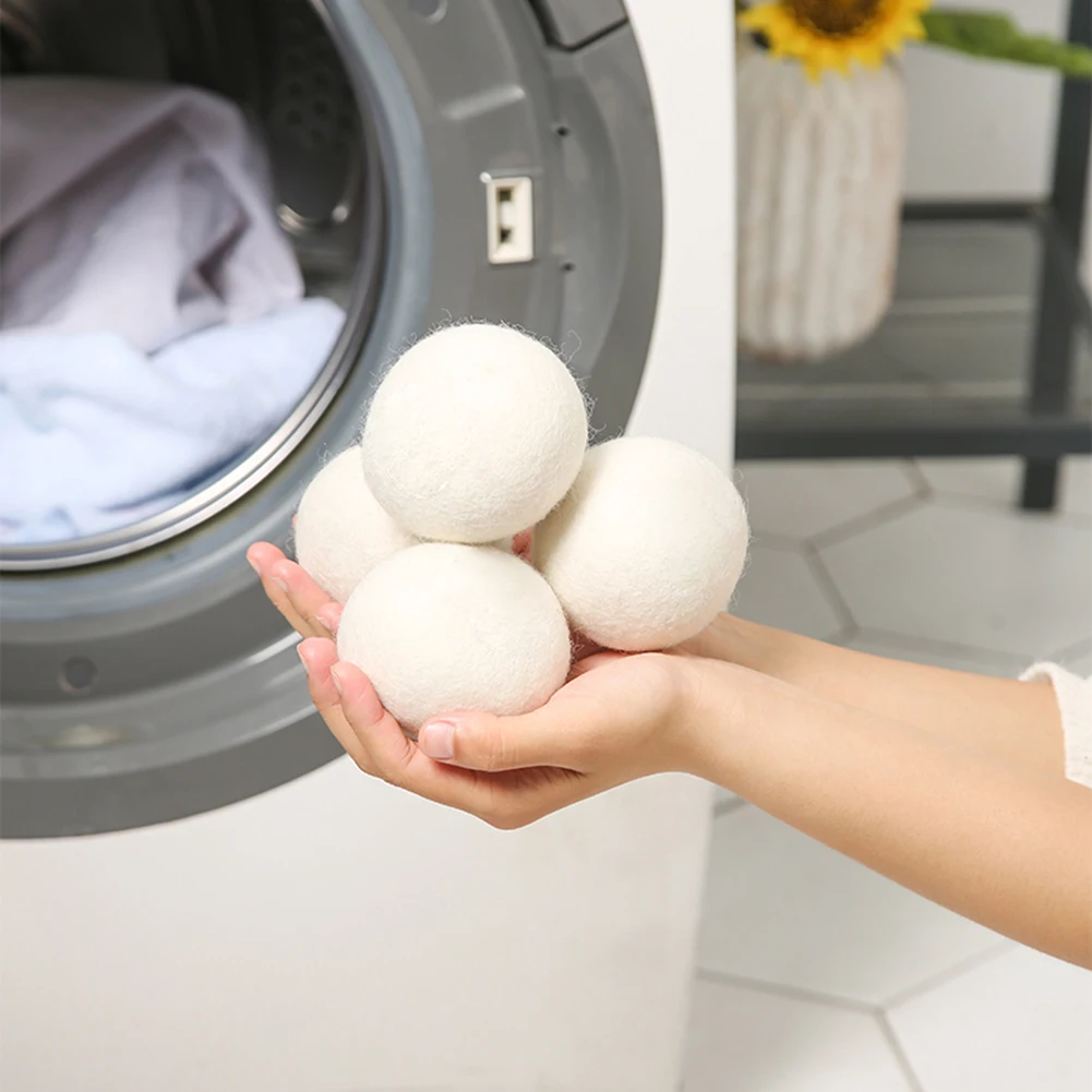 

3cm/4cm/5cm Organic Wool Dryer Balls To Reduce Drying Time Wool Dryer Balls Tumble Dryer Balls Bathroom Laundry Accessories
