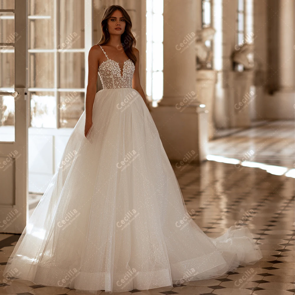 

Exquisite Wedding Dresses A Line Tulle Tiered Bridal Gowns Lace Appliques Sweetheart Robes Vestidos De Novia Customized 2025
