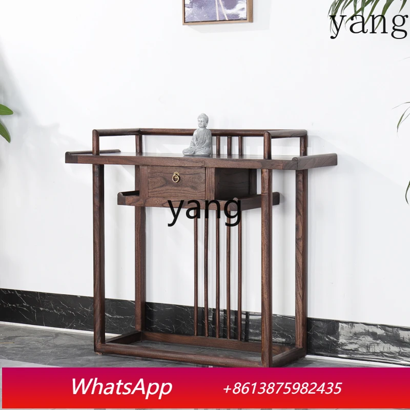 

Yjq Console Tables Old Elm Antique a Long Narrow Table Black Walnut Solid Wood Modern Wall Cabinet Zen Furniture