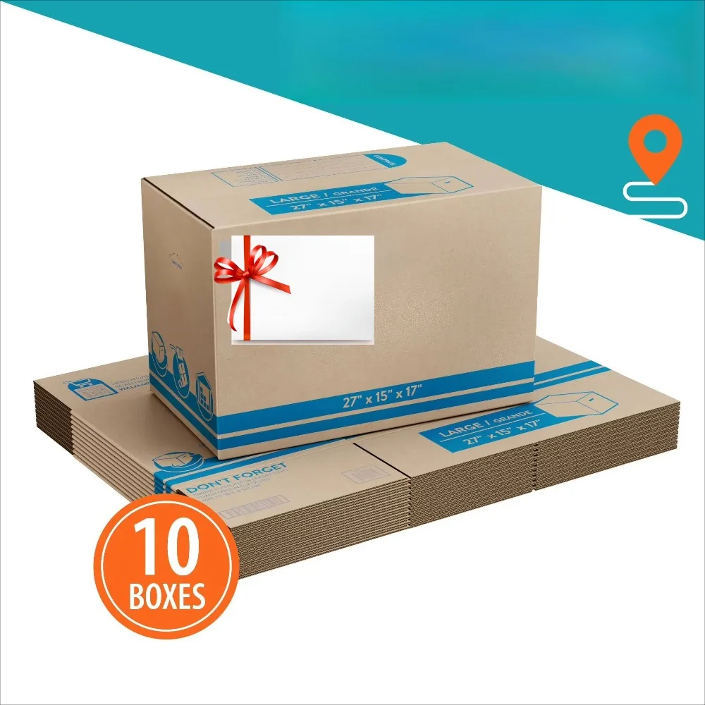 

10 Pack Large Moving Boxes 27x15x17 Heavy Duty Cardboard Shipping Boxes Kraft Brown Storage for Moving House Home Supplies