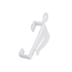 50 PCS Rod Slides for Curatin Curtain Bean Sprout Shape Rail Track White Hooks