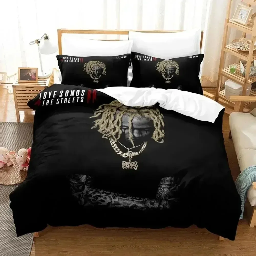 

3D Print Lil Durk Rapper Bedding Set For Bedroom Soft Modern Bedspreads Comefortable Kids Duvet Cover Quilt Cover And Pillowcase