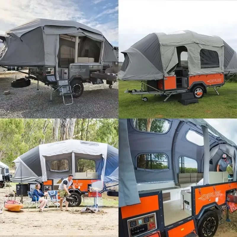 Popup RV Tent for Outdoor Inflatable Camping Travel Trailer Air Caravan Weatherproof Awning