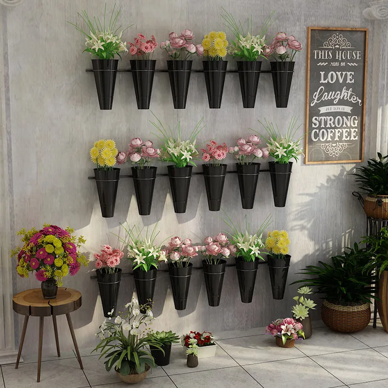 Wall-mounted Multi-tier Flower Rack, Flower Shop Shelf, Wall Flower Stand, Fresh Flower Display Rack, Flower Shop Flower Bucket