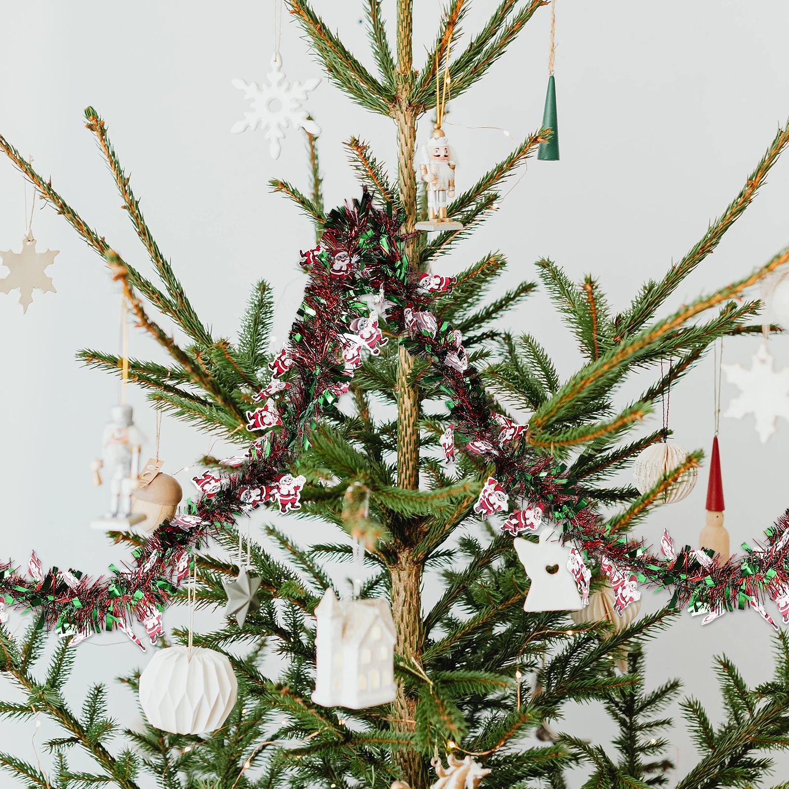 

Snowy Tinsel Christmas Flower Strips Ribbon Holiday Decor Plastic Decoration