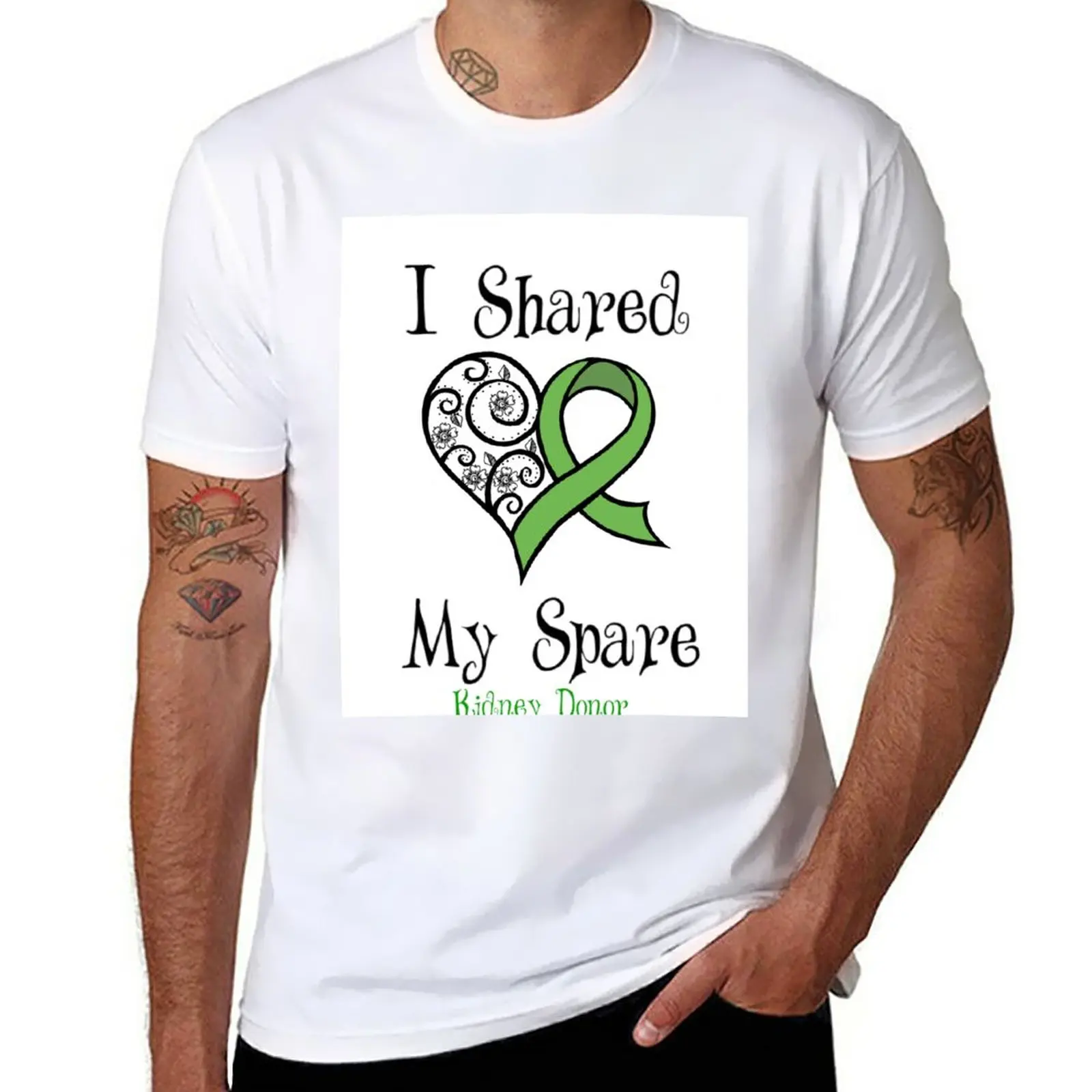 I Shared My Spare Kidney Donor Design T-Shirt summer clothes blacks Men's cotton t-shirt