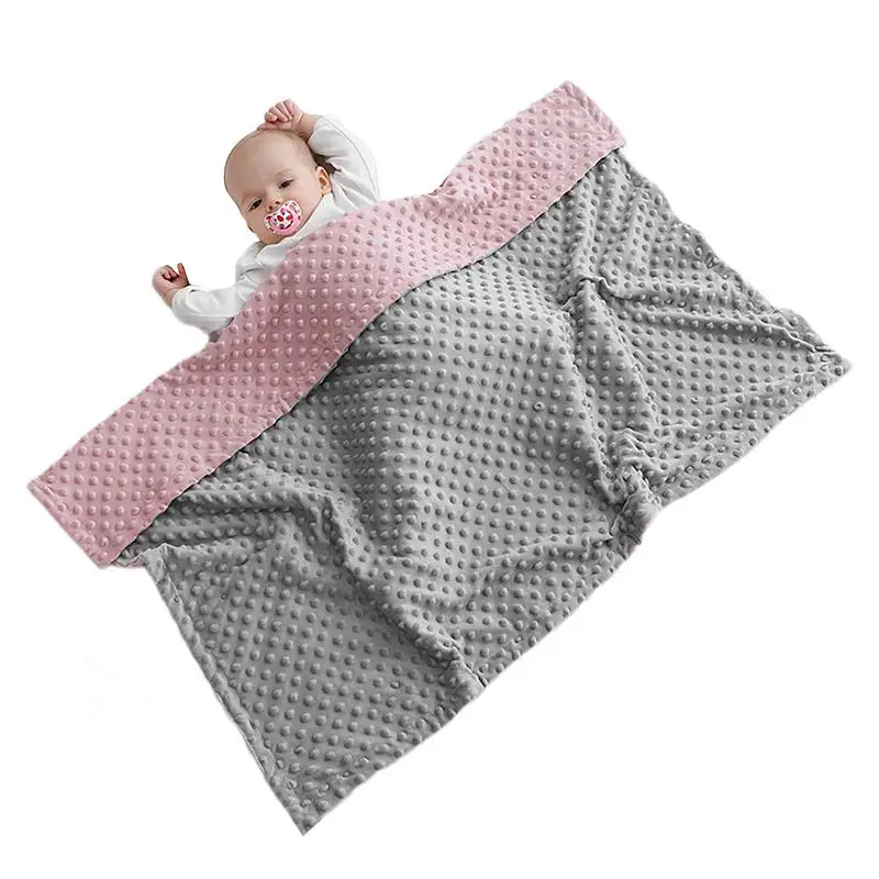 

Dotted Baby Blanket 39x29inch Fuzzy Blanket Soft Comforter Appease Towel Stroller Toddler Bedding Lightweight Receiving Blanket